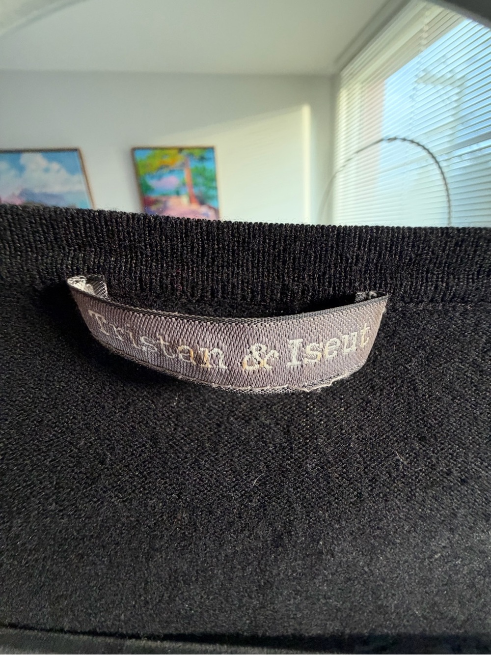 Tristan Black & Gold Wrap-Front Loungewear Cardigan - Picture 5 of 6